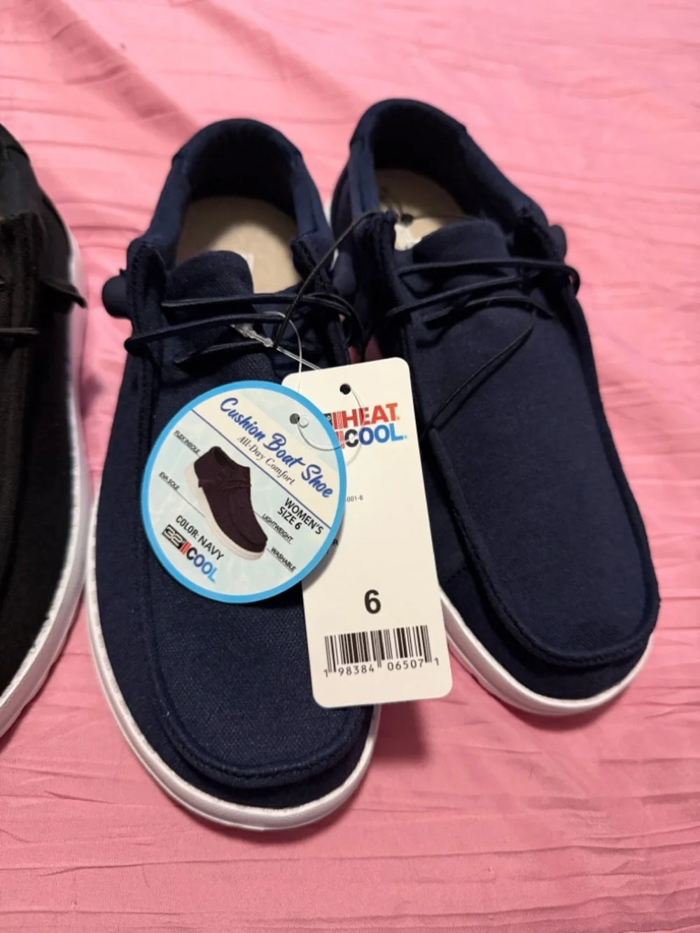 32* Degree Heat Cool Navy and Black 2pairs Cushion Boat Shoe - HeatCool Comfort - Picture 4 of 8